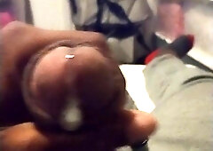 Lovely black cock with jism slobbering out