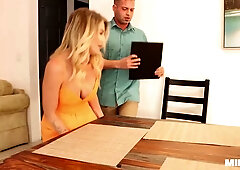 Mature blonde Andi Avalon cheats as a hotwife on her living room couch