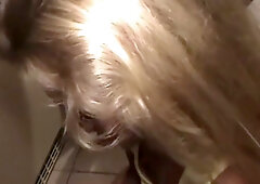 Blonde wife Jordan Pryce takes multiple loads on her face during steamy kitchen orgy