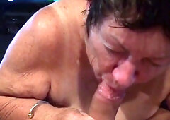 Big-Titted Grandma Loves Sucking and Swallows POV