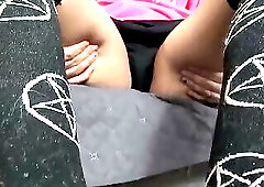 POV Trans Girlfriend's Risky Footjob and Double Cumshot in Socks