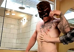 Maskurbate - Young Derrick first time stroking in backyard