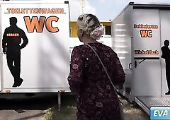 If this banging lavatory at the joy fair is permanently occupied, I feel free to go to the next tree and pee in public!!!