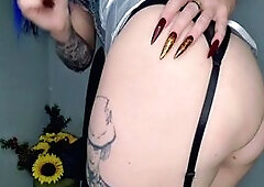 Body worship. This day u're favourable sufficiently to worship Bitch goddess Nika’s body—her tattooed, corseted melons and her divine booty.