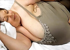 Grandma Karola shows off her huge orbs