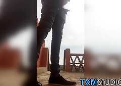 Twink with glasses Jack Ashley strokes cock during solo cam