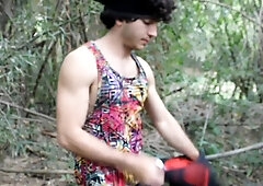 Lovely and Warm Guy Meditates and Masturbate off in the Woods. Fine Money-Shot