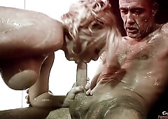 Kinky blond babe wishes to get drilled after posing like a model