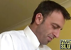 Blonde GILF Carol throated before anal domination and facial