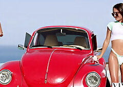 VIXEN Besties Lana & Milena have 3way with married man