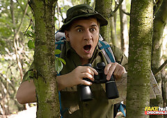 Nudist camper caught a peeping tom! - Charlie Red