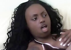 Thick ebony girl Jada Fire shows off her large DD titties and soaked booty previous to dropping to her knees. That babe hungrily sucks Jean-Claude Bat