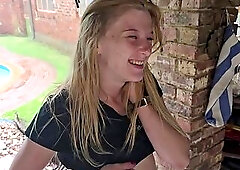 Sexy eighteen year old banged in thunder storm outdoor