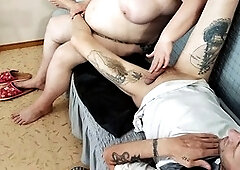 My neighbor helps me get off with a handjob so I can blow my load