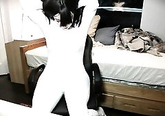 Clovey Hathaway Pt3! Stripping your rubber doll from her white bodysuit!