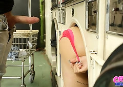 Big-bottomed hottie in pink panties Gina Valentina screwed from behind