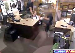 Groom to be visit a pawn shop to get his ass fucked