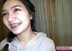Creampie for young and slim Thai teen