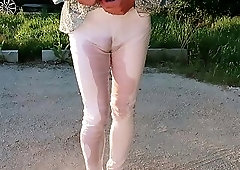 I make a break and piss in hose