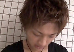 Japanese Twink Solo Public Toilet Masturbate