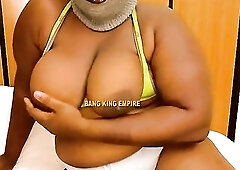 Older big beautiful woman Lustful Afro woman finger her moist rock hard twat when her spouse couldn't gratified her raunchy want