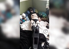 fastened up whit tape and a vibe on my love button enjoying myself