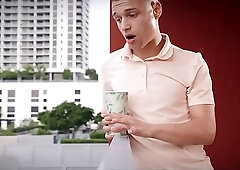 Red haired babe with big, bouncy tits, Savannah Siren is fucking a guy from the neighborhood