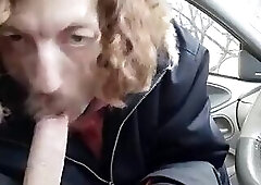 23yo buddy sucked in car lets out a moan