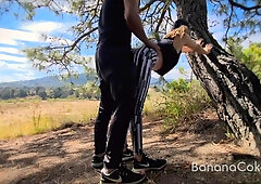 Risky Outdoor Sex in the forest Cum Biggest Breasts