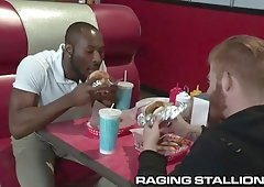 RagingStallion Giant Thick Meat Fuck-A-Thon at the Diner!