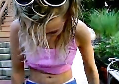 Cute blonde teen outdoor anal fuck