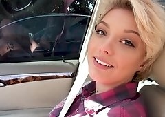 Pretty short haired girl fucks for money in POV