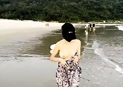 Solo Ashley Graham masturbates outdoors