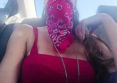 Artemisia Love Flashing her big boobies ad pussy during a ride on Uber Real footage Flashing for him