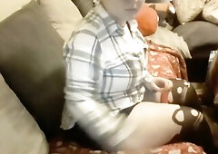 Enby Fem Sucks Sex-toy for Money