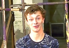 BDSM anal sex and blowjob with blindfolded restrained twink