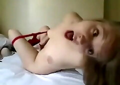 Red panties and black socks