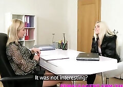 FemaleAgent Marvelous golden-haired drilled hard with a belt on