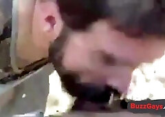 Daddy gives a facial in the woods 5