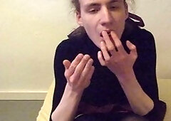 Gay chastity cum, gay buttplug, crossdresser