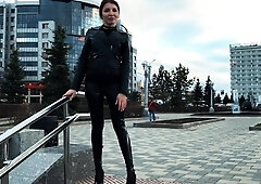 Busty amateur blonde banged in public outdoor