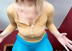 Sheer watch throughout leggings and pantyline, large tit and nipp tease, disrobe show down to anus and vagina widen, booty grabbing, butt shaking, cle