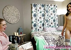 Tattooed Tranny Seduces Her Horny Roommate