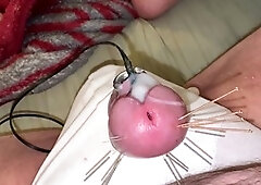Intense estim session with painful cum for Qualzucht