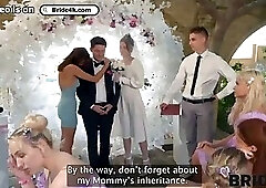 A wedding started off nicely...sex show between hot Bride and a Arty Cheys