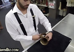 Fag pawn doggie pummeled in wc of the pawn store