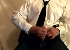 Hot Cop Jerks Off Hard Into Evidence Bag Hd 1080p Solo Male Masturbation