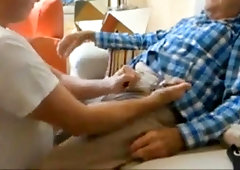 Grandpa enjoy blowjob by young man 3