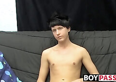 Throbbing cock teen Chad masturbates in passionate solo