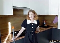 A maid is cleaning a wealthy man's house when she discovers that he has been secretly watching her through hidden cameras. Instead of being angry